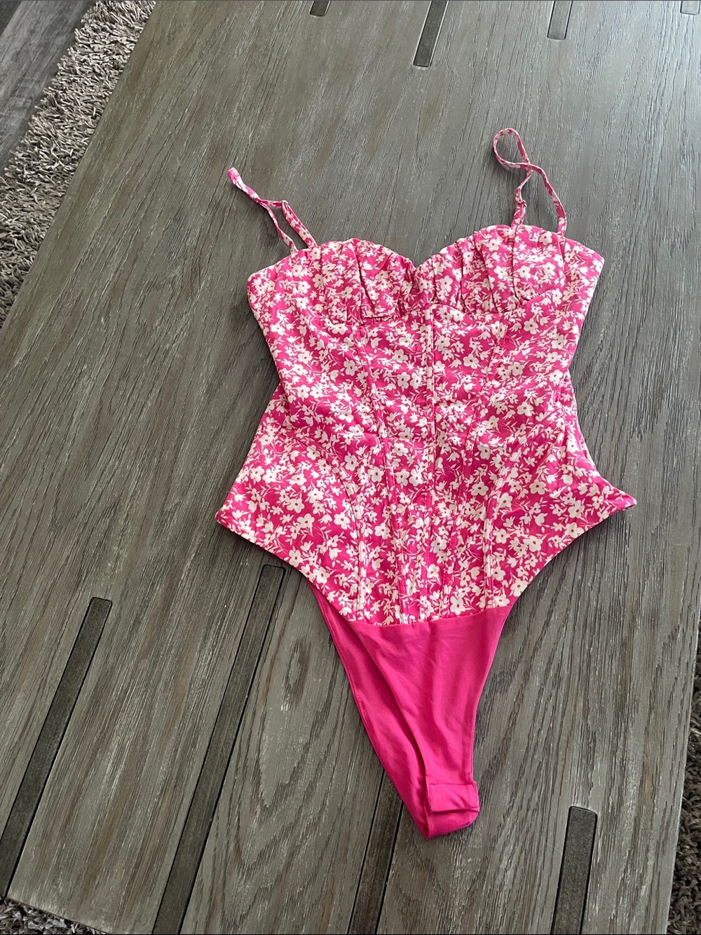 Zara floral corset bodysuit bustier top
